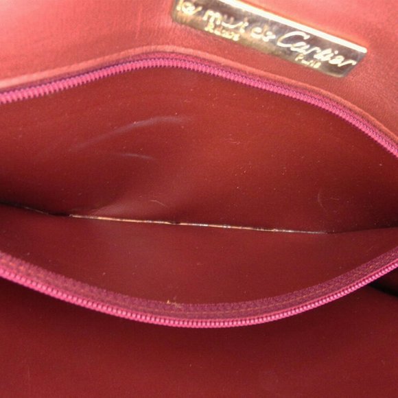 Authentic  used Cartier clutch bag mast line Bordeaux leather - Picture 8 of 8